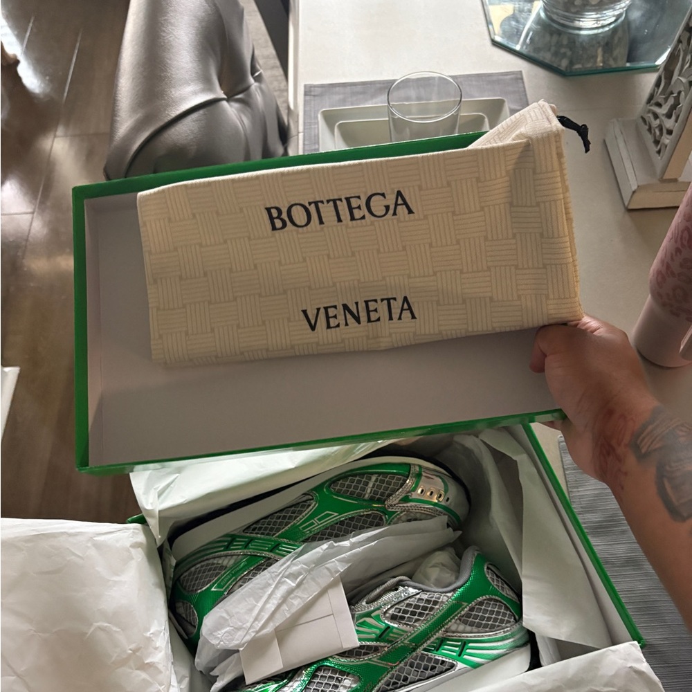 Bottega Veneta Green and Silver Shoes